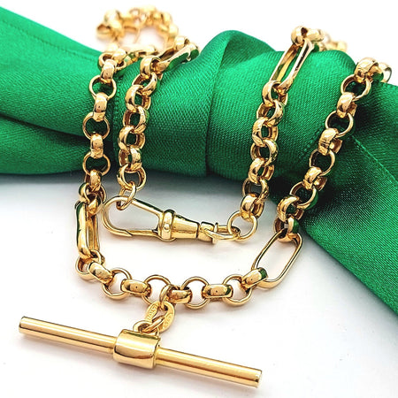Italian Belcher T-bar Yellow Gold 9ct (375, 9k) Chain Necklace