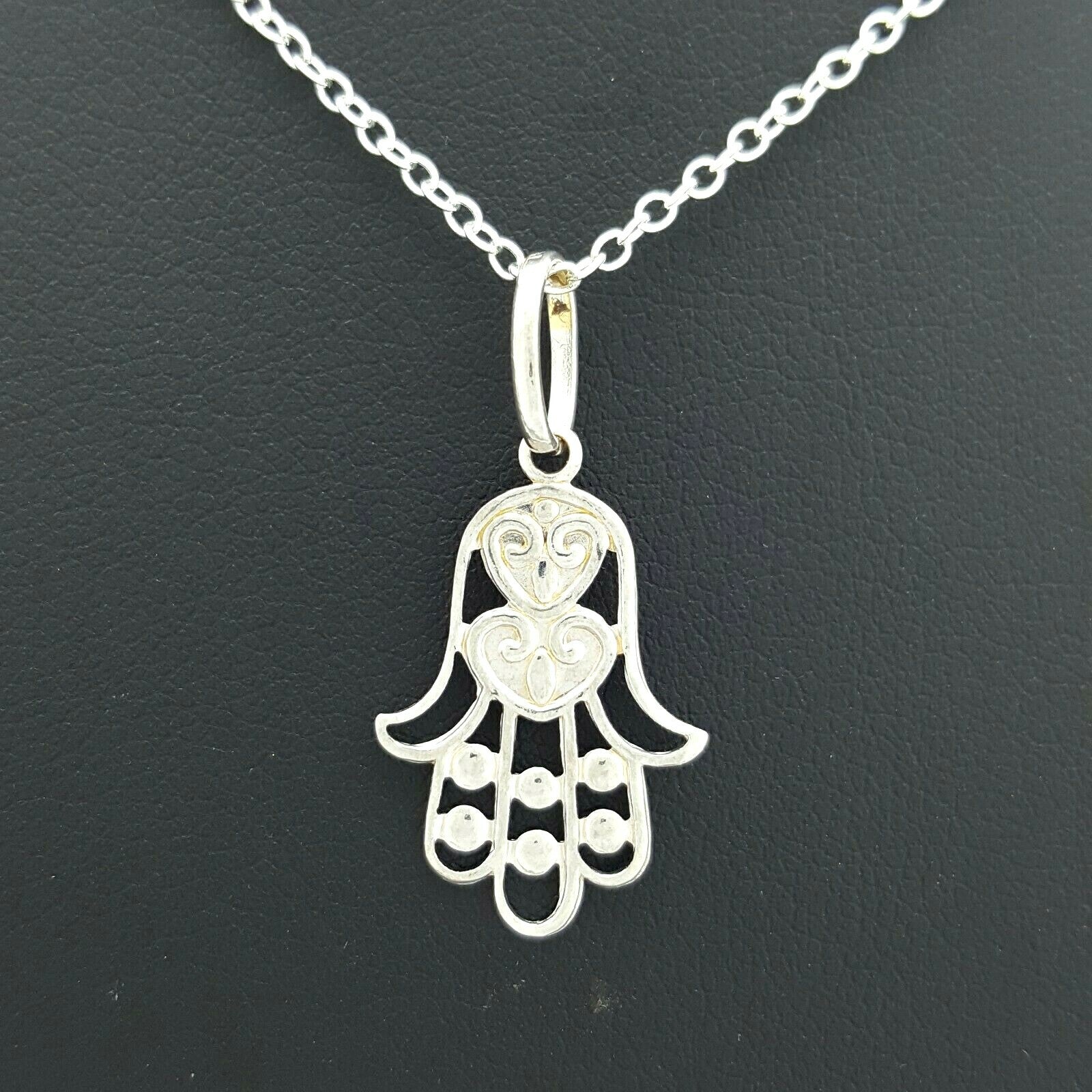 Ladies Pendant 18ct (750, 18K) White Gold Heart Hand Pendant
