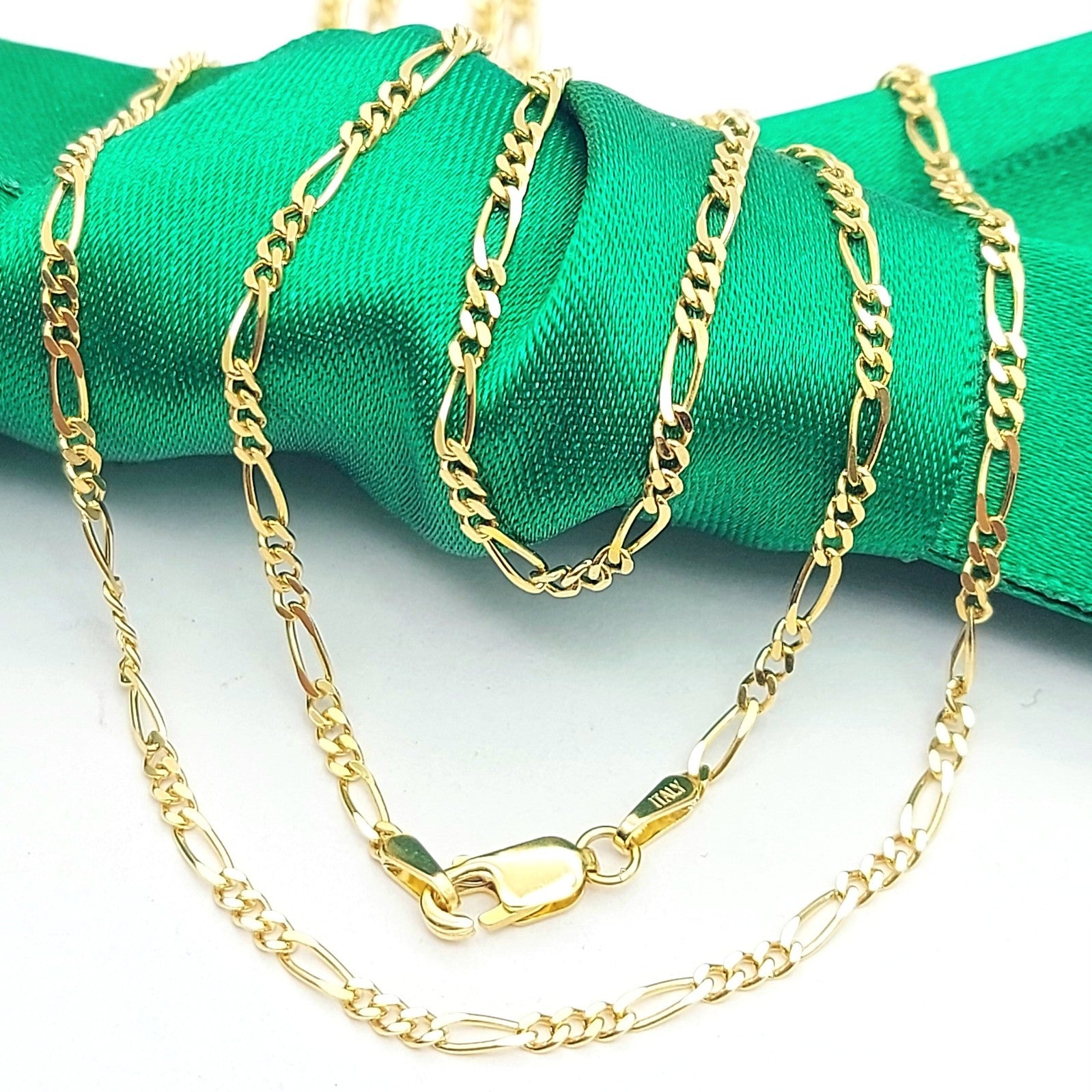 Figaro Italian Yellow Gold 9ct (375, 9k) High Quality Chain Necklace