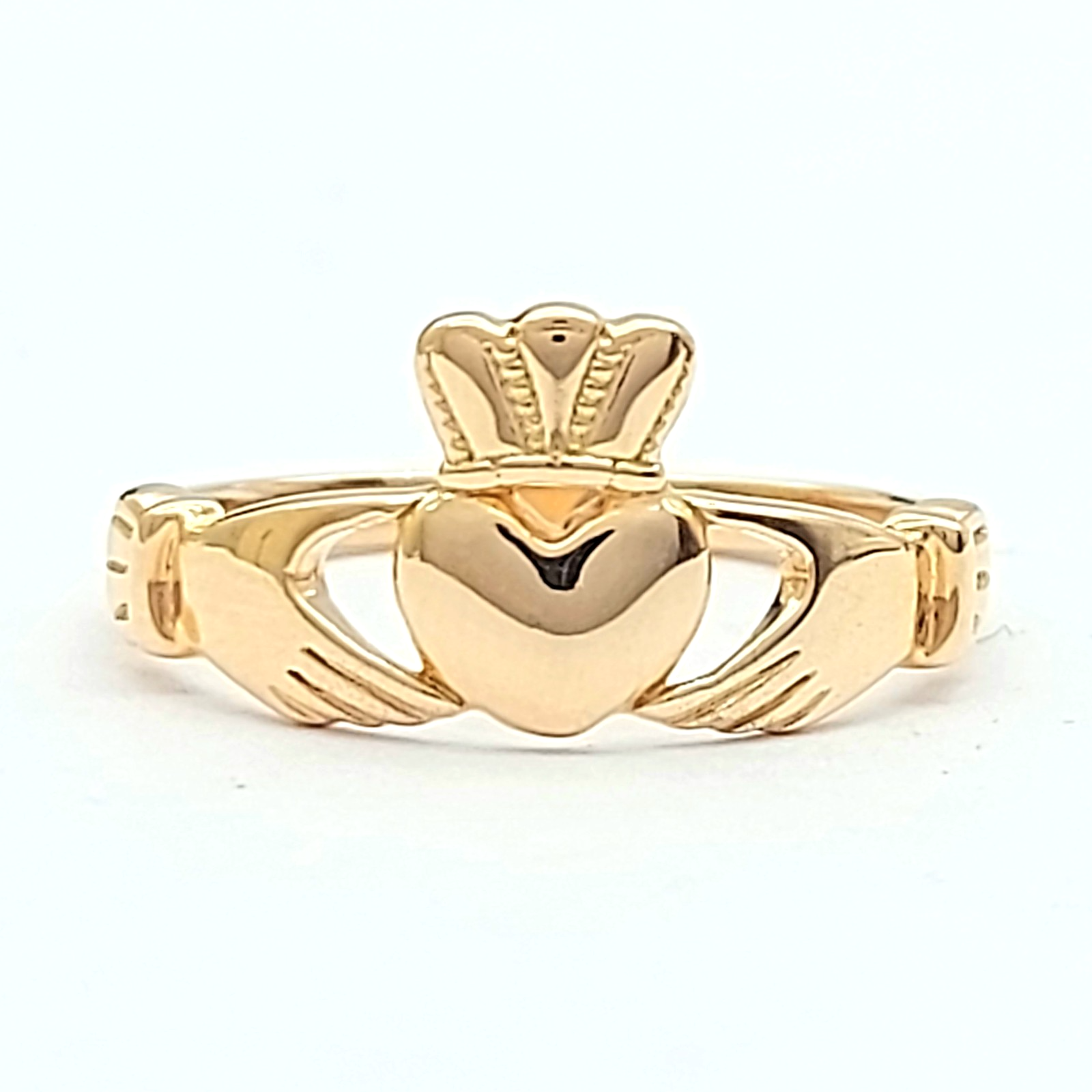 Ladies Rose Gold 14ct (585, 14K) Plain Irish Claddagh Ring