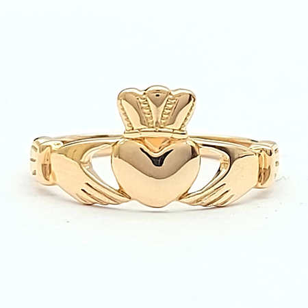 Ladies Rose Gold 14ct (585, 14K) Plain Irish Claddagh Ring