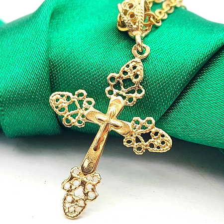 Rare Filigree Cross Yellow Gold 9ct (375,9k) High Quality Pendant