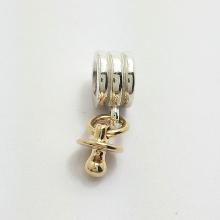 Genuine Two Tone Silver 14ct (585) Yellow Gold Pandora Hanging Dummy Charm