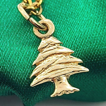 Cedar of Lebanon Yellow Gold 9ct (375, 9K) High Quality Tree Charm/Pendant