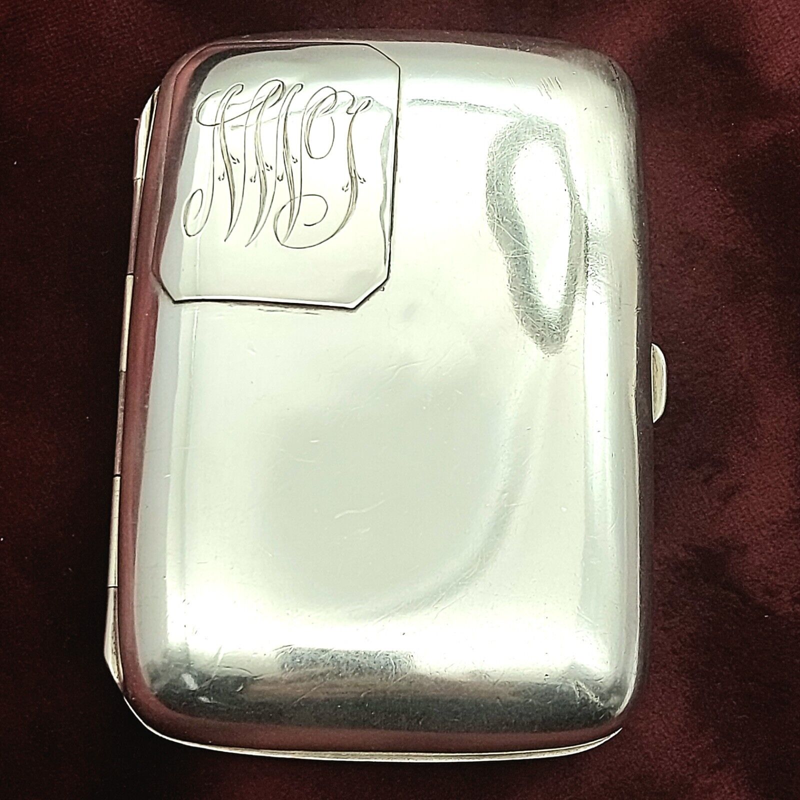 Solid (925) Sterling Silver (124g) 1900s Sheffield W & H Antique Cigarette Case
