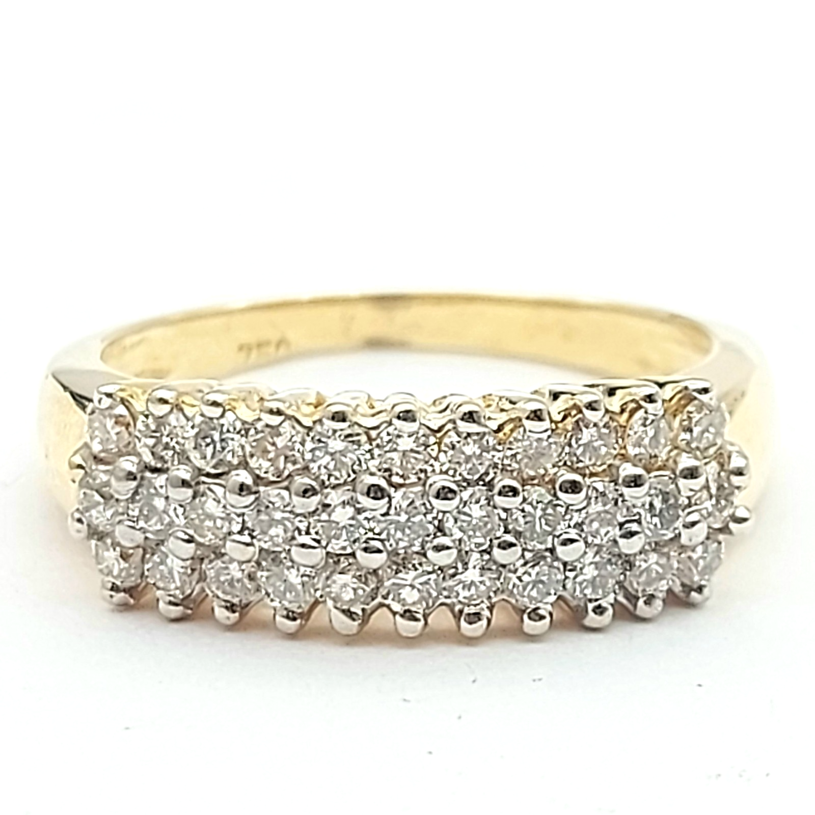 Ladies Yellow Gold 18ct (750, 18K) Natural Diamonds (0.60ct) Cluster Ring