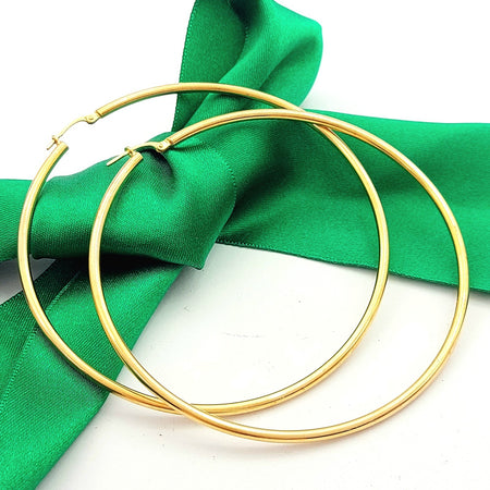 Extra Large Round UNOAERRE Yellow Gold 9ct (375, 9K) Hoop Earrings