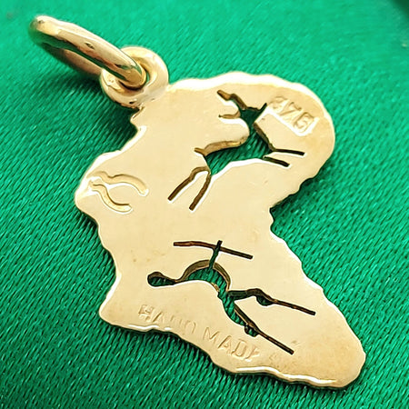 Country Of Africa Yellow Gold 9ct (375,9k) Handmade High Quality Pendant