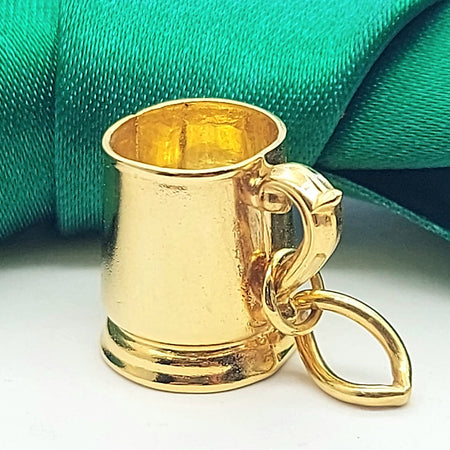 Antique Beer Cup Yellow Gold 9ct (375, 9K) High Quality Handmade Pendant