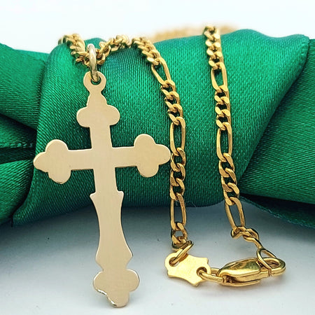 Plain Orthodox Cross Yellow Gold 9ct (375,9K) High Quality Pendant Necklace