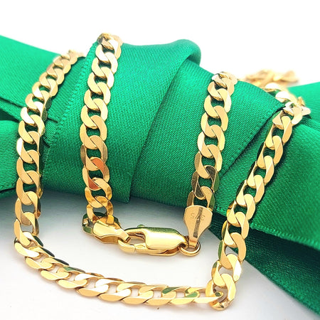 Curb Link Chain Italian Yellow Gold 9ct (375, 9K) High Quality Necklace