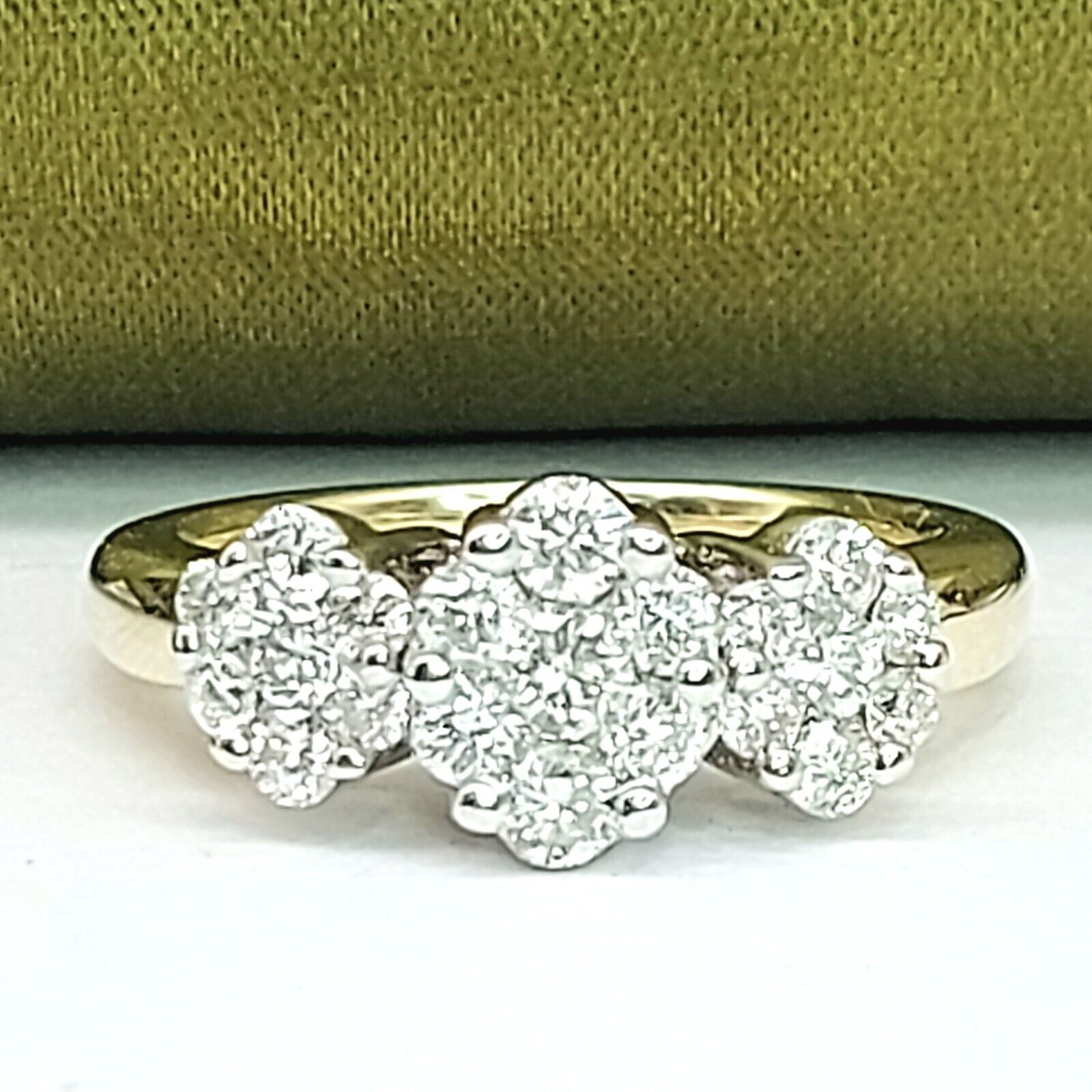 Ladies Dress Ring 14ct (585, 14K) White & Yellow Gold Diamond (1.07ct) Ring