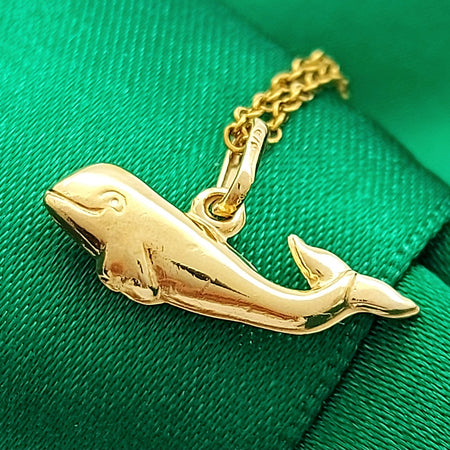 Whale Yellow Gold 9ct (375, 9K) Rare Handmade High Quality Animal Pendant