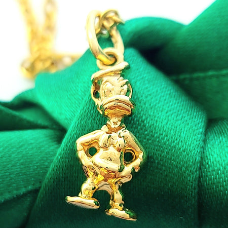 Donald Duck Solid Yellow Gold 9ct (375, 9K) Rare Disney Pendant
