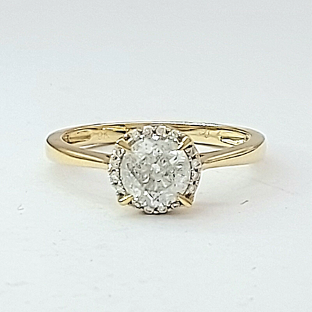 Ladies Ring 9ct (375, 9ct) Yellow Gold Diamond Engagement Ring, Val $6095