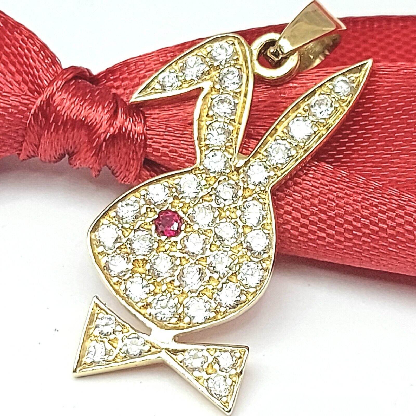 Ladies Yellow Gold 9ct (375, 9K) Playboy Bunny Diamante Pendant