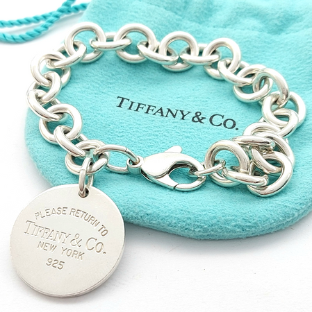 Tiffany & Co. 925 Sterling Silver 'Return to Tiffany & Co' Round Tag Bracelet