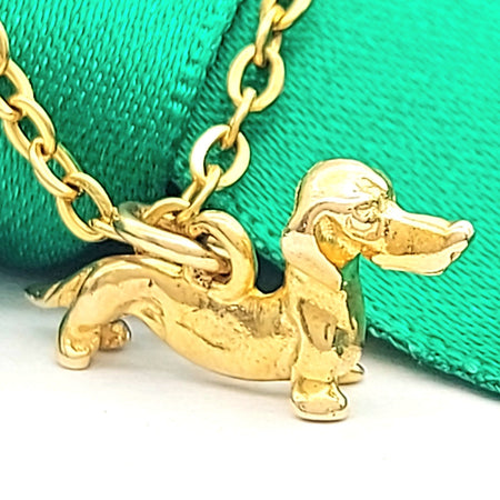 Dachshund/Sausage Dog Yellow Gold 9ct (375,9k) High Quality Pendant