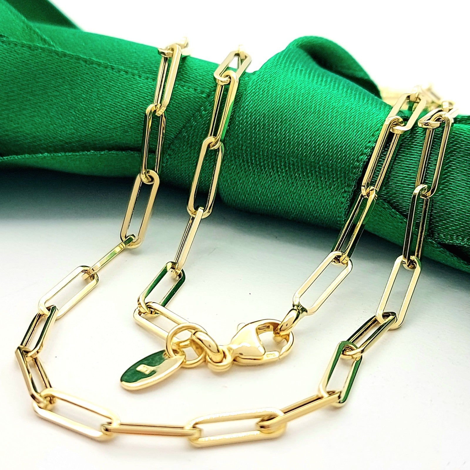 Paperclip Link Chain Yellow Gold 14ct (585, 14K) High Quality Necklace