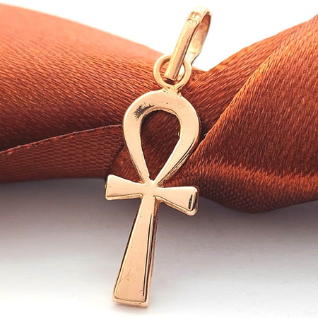 Ladies Rose Gold 14ct (585, 14K) Egyptian Ankh Key Of Life Pendant