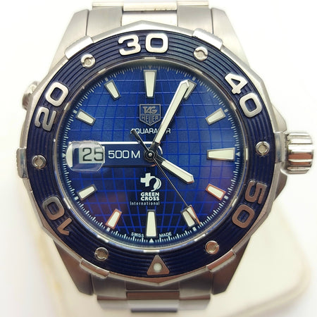 TAG Heuer Aquaracer 500m Di Caprio Green Cross Limited Edition Blue Men's Watch
