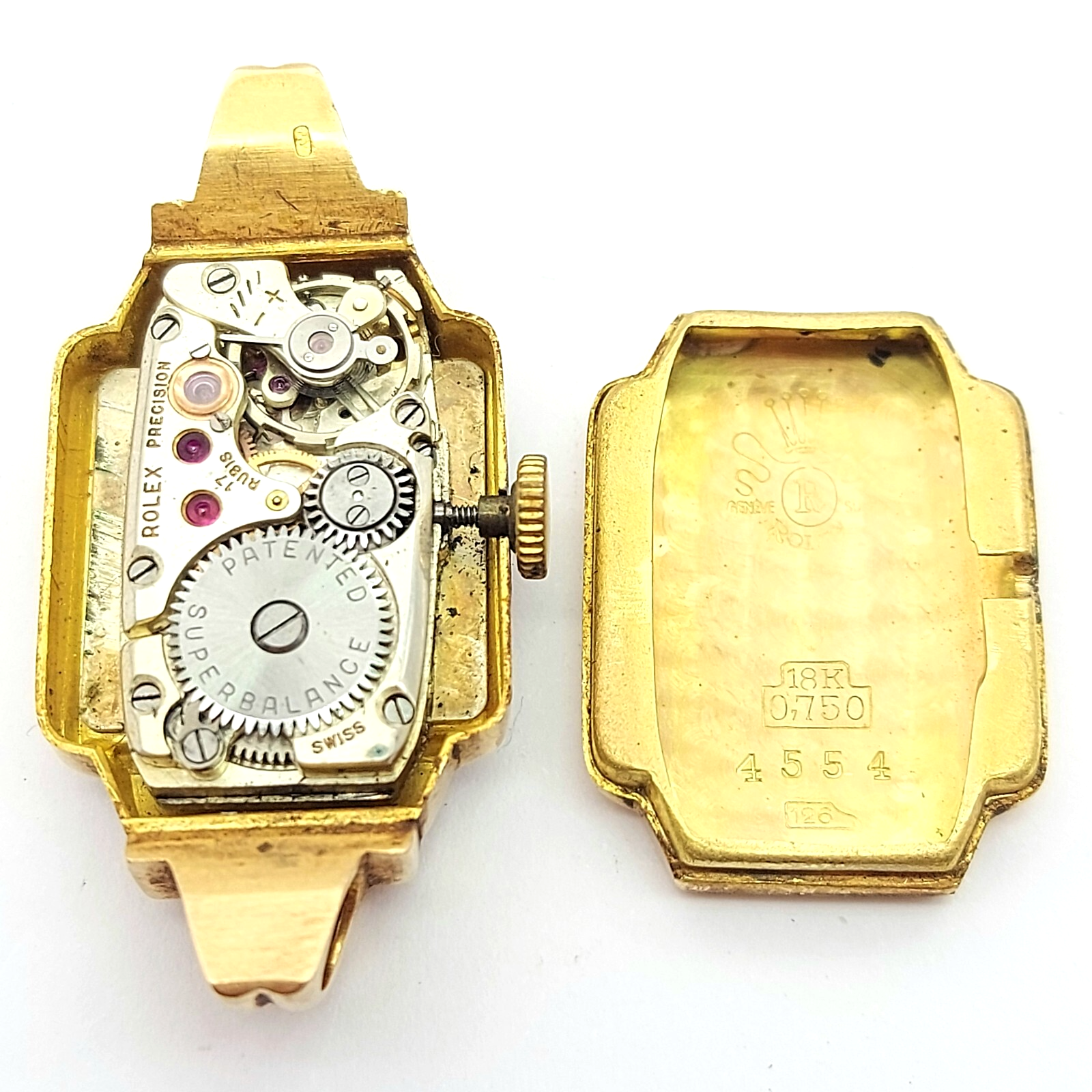 Vintage ROLEX 18ct (750, 18k) Yellow Gold Precision Movement 17 Rubis Watch
