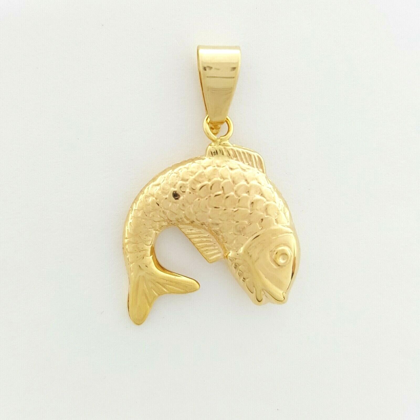 Ladies Pendant 14ct (585, 14K) Yellow Gold Koi Fish Pendant