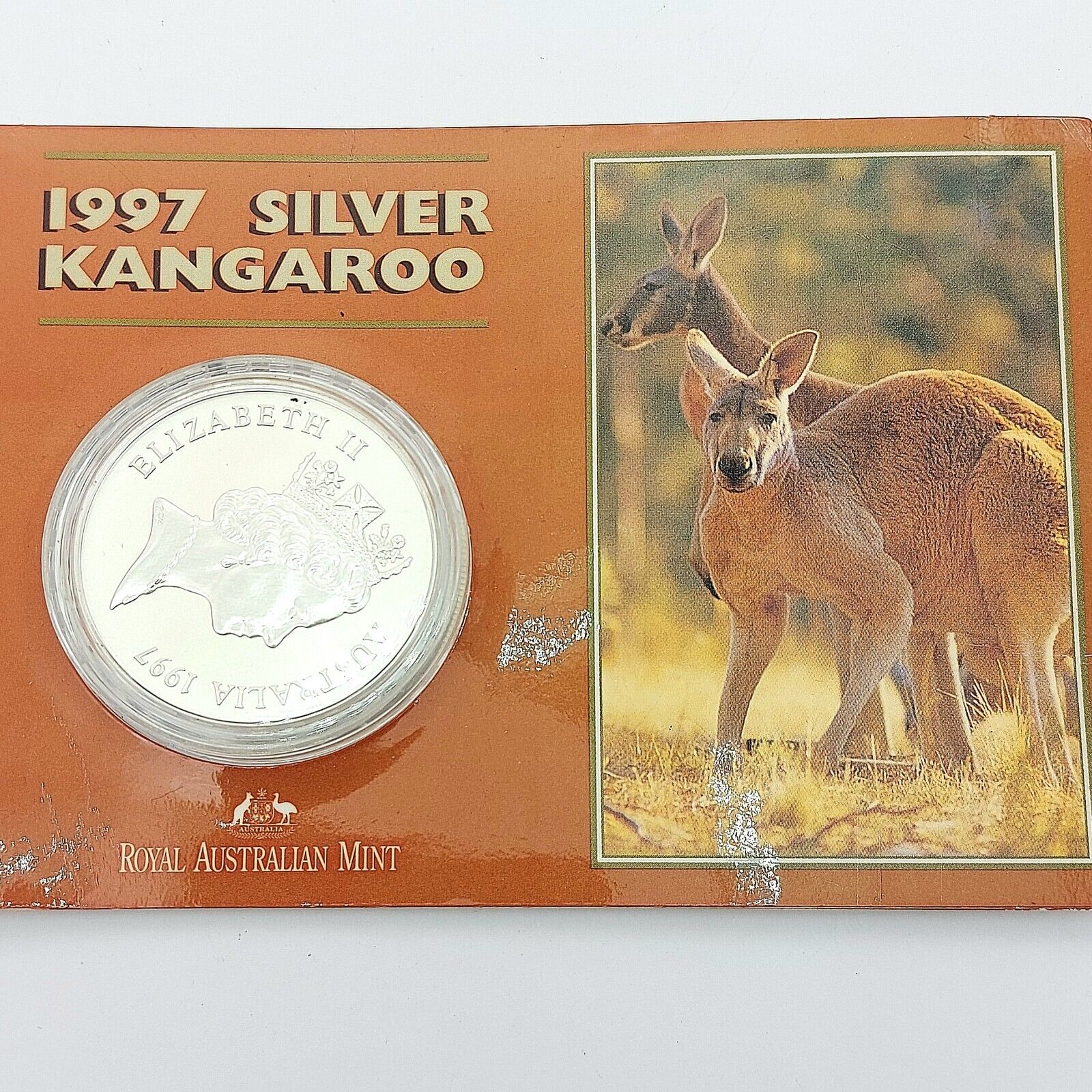 1997 The Royal Australia Mint Kangaroo 1 Dollar 1oz Fine Silver .999 Coin