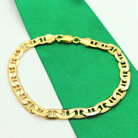 Mariner Curb Link Yellow Gold 9ct (375, 9K) High Quality Bracelet