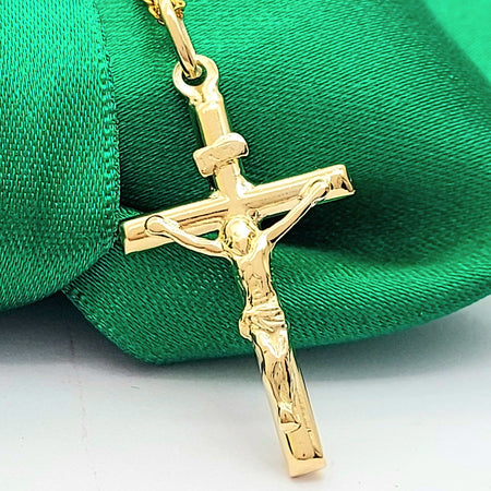 Crucifix Jesus Cross Yellow Gold 18ct (750, 18K) Small High Quality Pendant