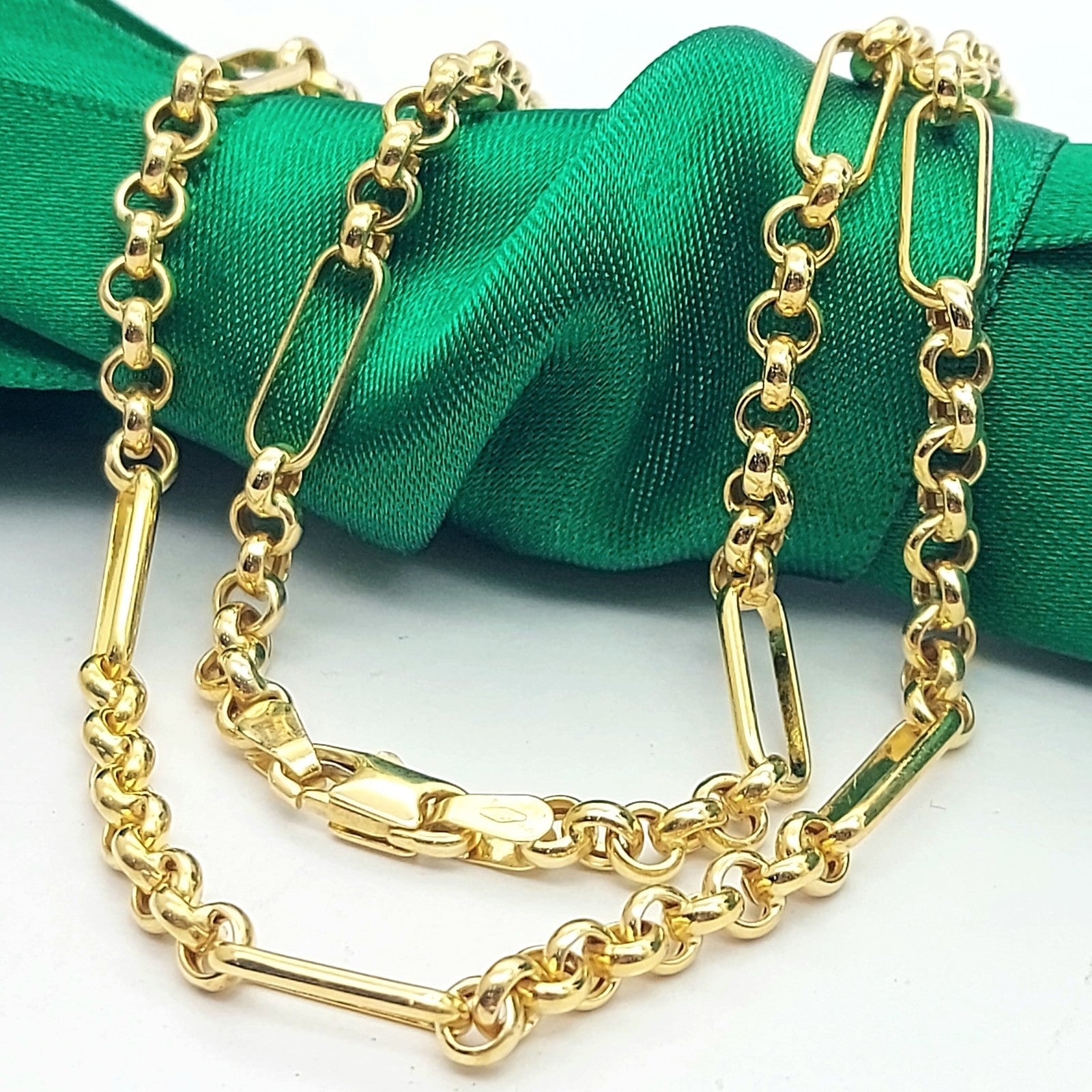 Rare Belcher & Paperclip Link Yellow Gold 9ct (375, 9k) UNOAERRE Chain Necklace