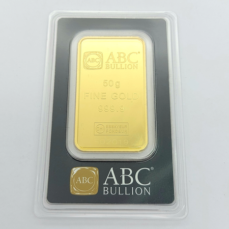 ABC BULLION (24k, 999.9) Fine Gold Tablet (50g)