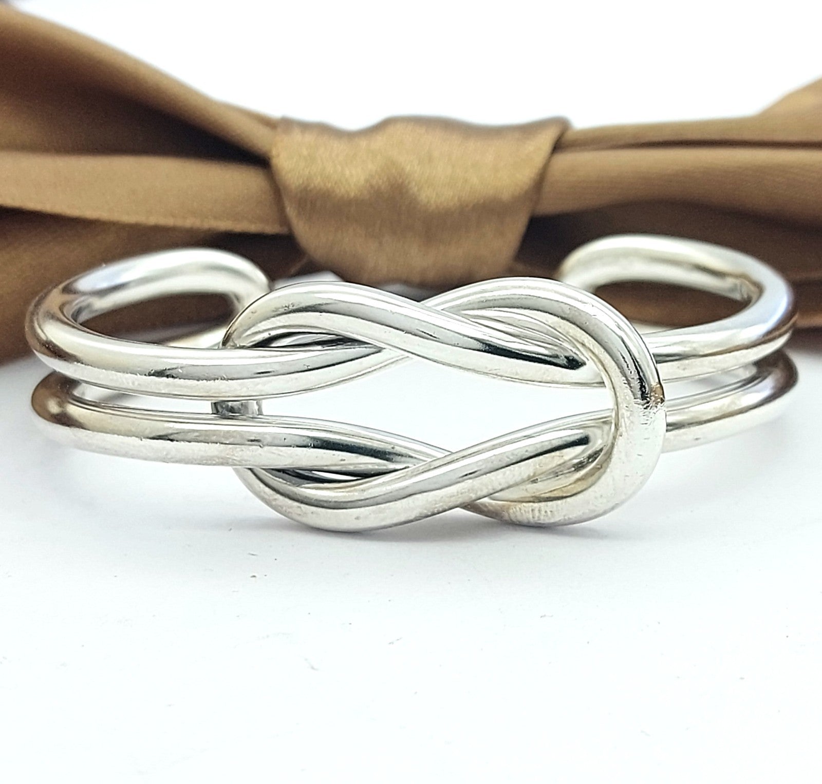 Sterling Silver (925) Georg Jensen Double Knot Cuff Bracelet/Bangle