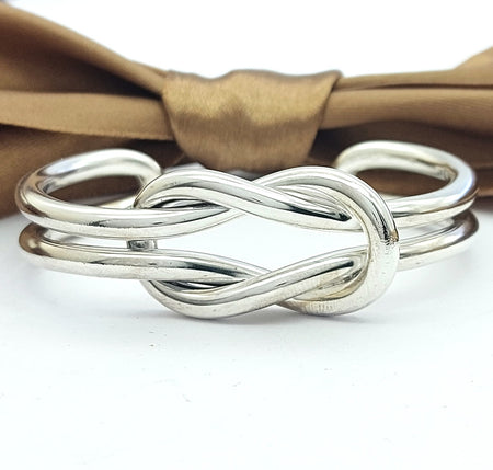 Sterling Silver (925) Georg Jensen Double Knot Cuff Bracelet/Bangle
