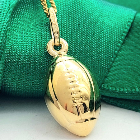 Rugby Ball Yellow Gold 9ct (375, 9K) High Quality UNOAERRE Pendant