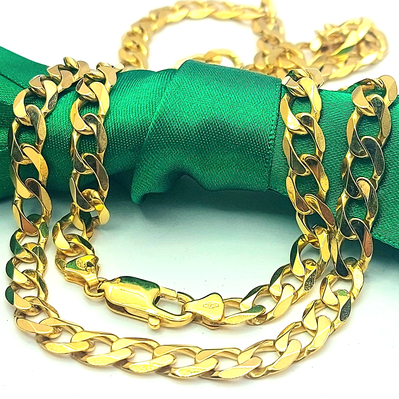 Curb Cuban Chain Italian Yellow Gold 9ct (375, 9K) Solid Long Necklace