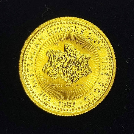 1987 1/10 Oz 999. 24k Fine Gold $15 Australian Nugget Series Coin