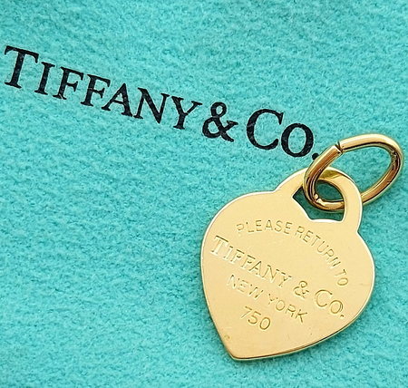 Tiffany & Co 'Return To' Heart Tag Yellow Gold 18ct (750, 18k) Charm/ Pendant