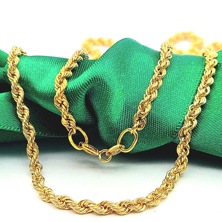 Ladies Yellow Gold 9ct (375, 9K) Italian Twisted Rope Chain Necklace
