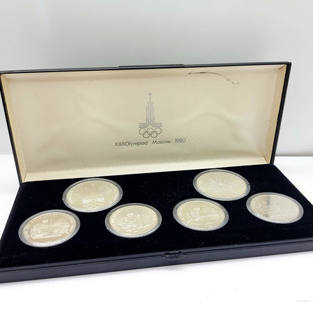 6 Coins 4oz Silver (0.9) 5-10 Ruble 1980 XXII Olympiad MOSCOW Coin Set