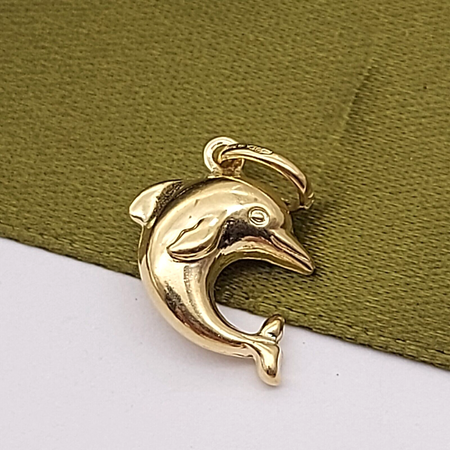 Unisex Pendant Yellow Gold 18ct (750, 18K) Dolphin Pendant