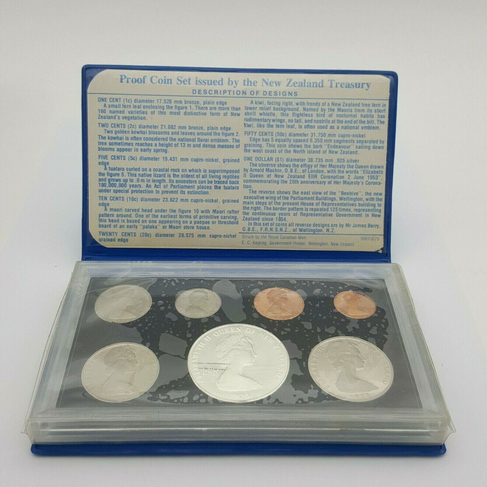 Royal Canadian Mint New Zealand Issued Sterling Silver & Nickel Coin Proof Set