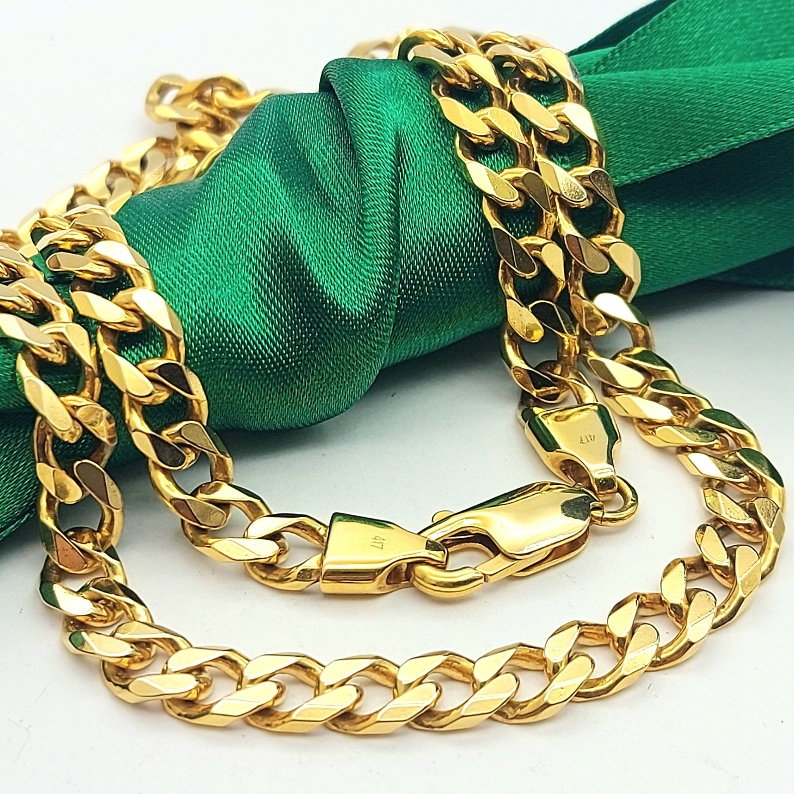 MHJ Yellow Gold 10ct (417, 10k) High Quality Solid Curb Chain Necklace
