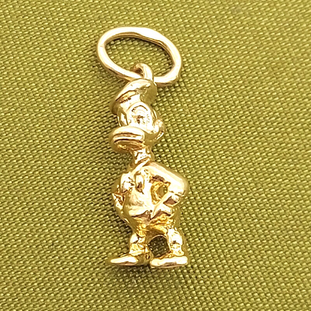 Unisex Solid Yellow Gold 9ct (375, 9K) Donald Duck Very Rare Pendant