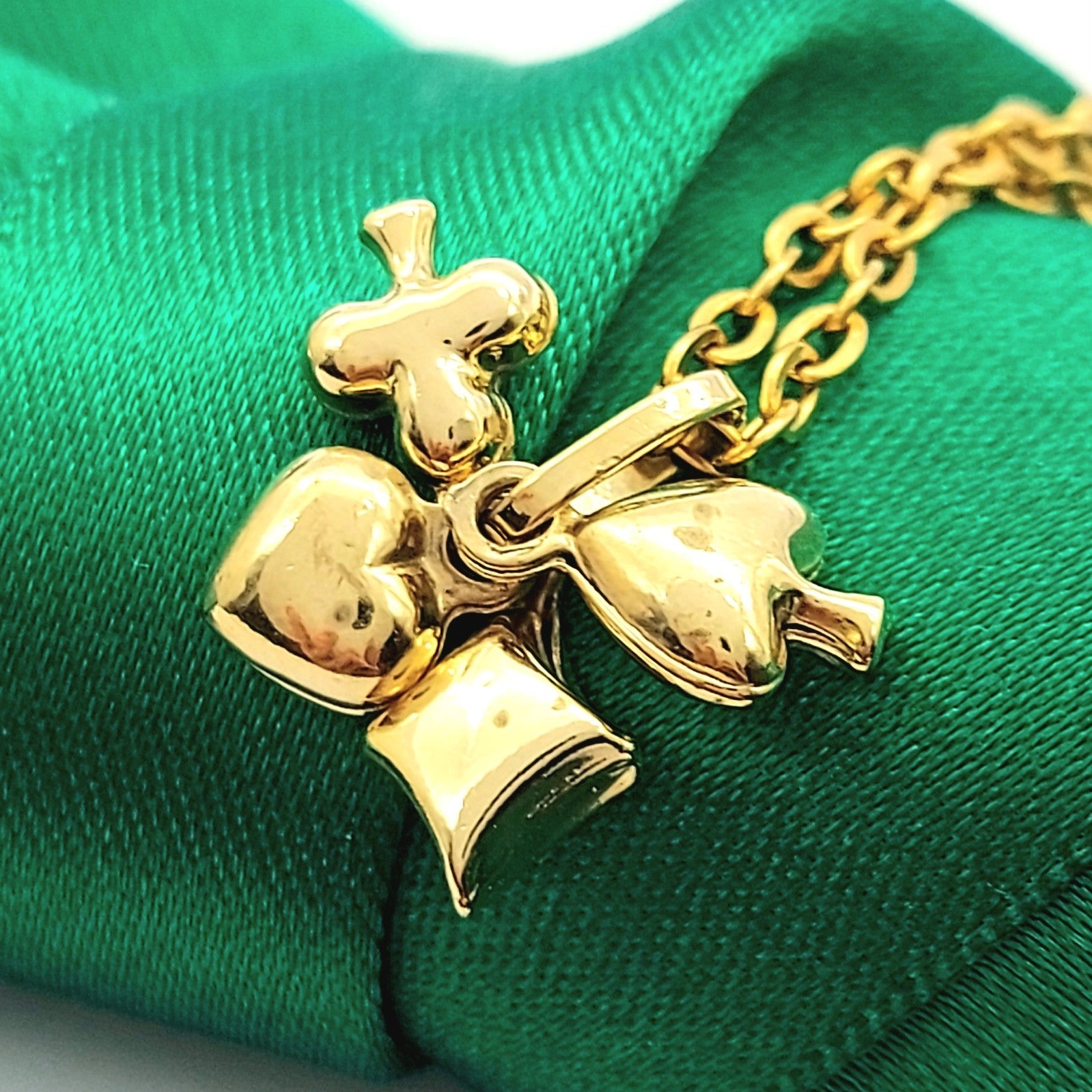 4 Suits Yellow Gold 9ct (375, 9K) Heart, Spade, Clover, Diamond Charm/Pendant