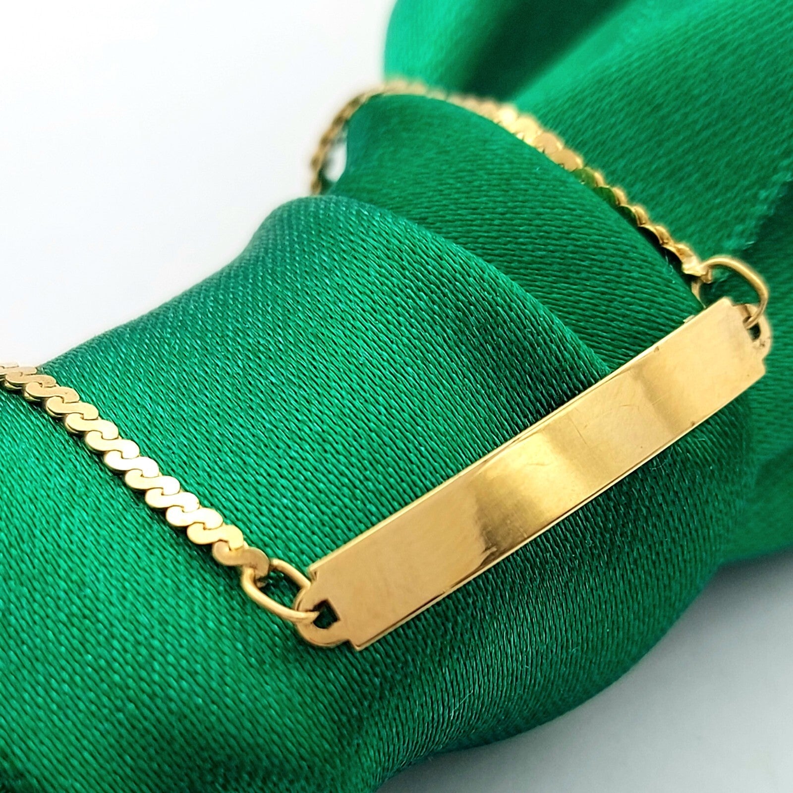 Children's/Ladies Yellow Gold 18ct (750, 18K) Small ID Style 'S' Link Bracelet
