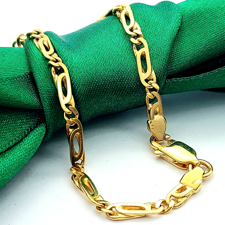 Bird Eye's Link Yellow Gold 9ct (375, 9K) High Quality Chain Bracelet