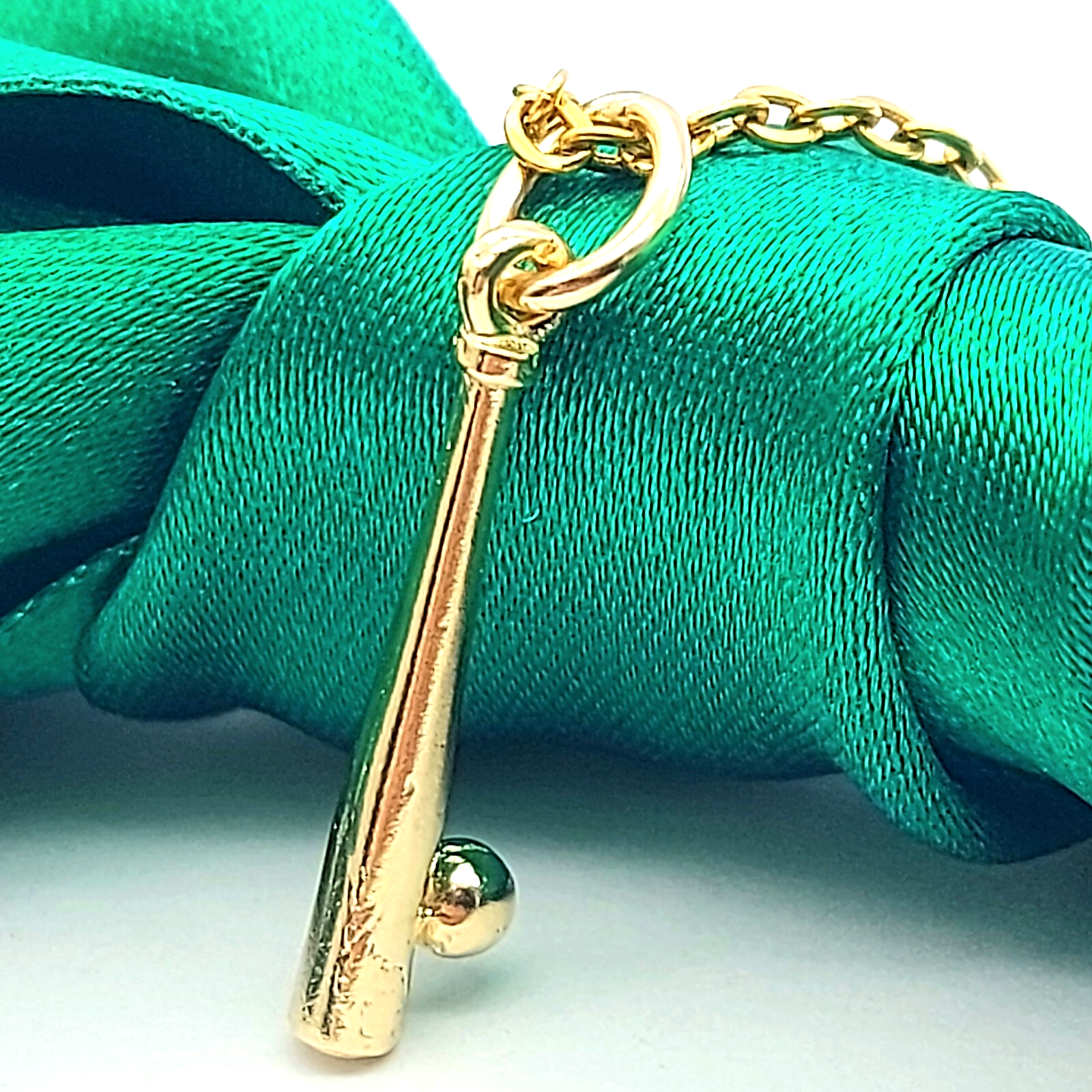 Baseball Bat & Ball Yellow Gold 9ct (375, 9K) Rare Handmade High Quality Pendant