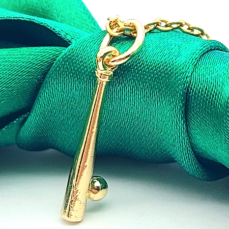 Baseball Bat & Ball Yellow Gold 9ct (375, 9K) Rare Handmade High Quality Pendant