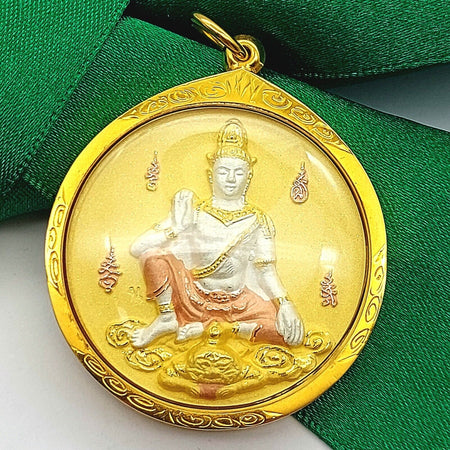 Ladies Yellow Gold 18ct (750,18K) High Quality Religious Circular Buddha Pendant